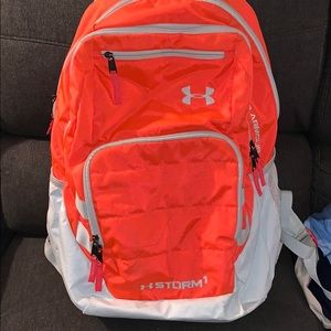 Orange Under Armour Storm bookbag